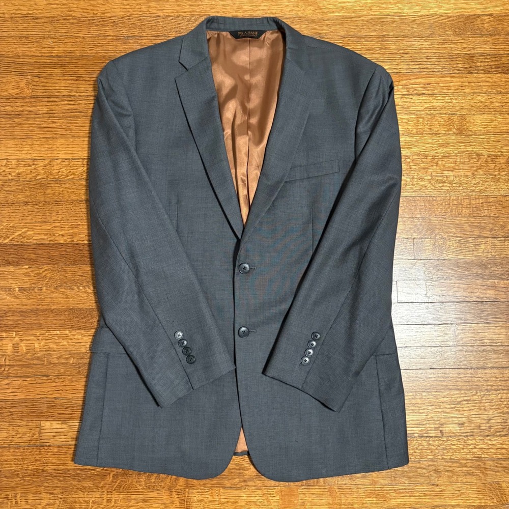 JOS. A. BANK Joseph 41R Slim Fit Gray 100% Wool Men's Blazer‎ Jacket